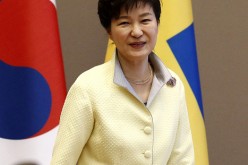 South Korena president Park Geun-Hye, arrives for meeting with Victoria, Crown Princess of Sweden (not pictured) at the presidential blue house on March 24, 2015 in Seoul, South Korea. 