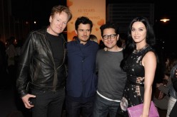 TV personality Conan O'Brien, actor Orlando Bloom, host J.J. Abrams and singer Katy Perry attend Coach's 3rd Annual Evening of Cocktails and Shopping to Benefit the Children's Defense Fund hosted by Katie McGrath, J.J. Abrams and Bryan Burk at Bad Robot o