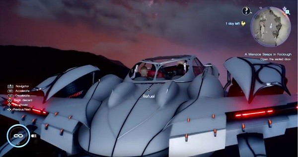 The "Final Fantasy XV" protagonists ride the Regalia Type-F to a secret location on the map.