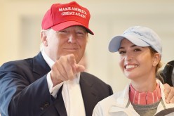 President-elect Donald Trump pointing-at as seen with daughter Ivanka Trump 