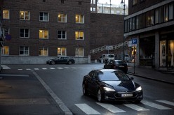 Tesla Motors Model S electric car in driving mode