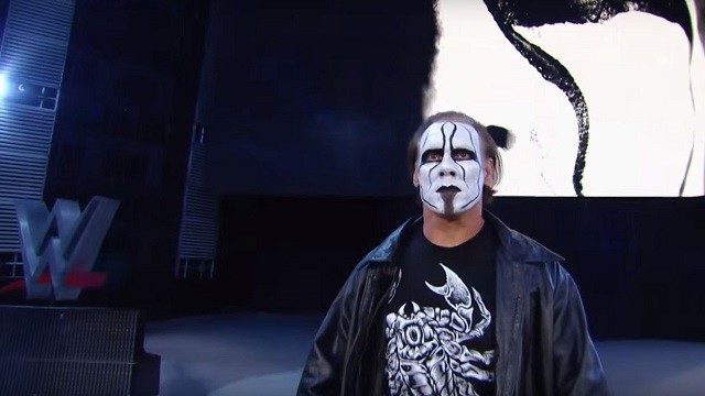Sting making his WWE debut at the 2015 Survivor Series.