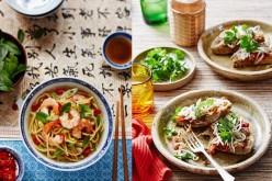 World-class: 100 restaurants in China got recognized on a global scale. (L) Prawn noodles with mint and chili and (R) Chinese eggs with noodles, coriander and alfalfa.
