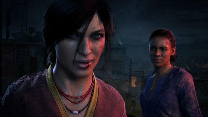Chloe Frazer and Nadine Ross in a scene from the gameplay trailer of "Uncharted: The Lost Legacy."