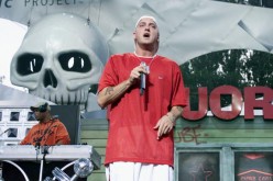 Eminem performs for fans in Seattle.