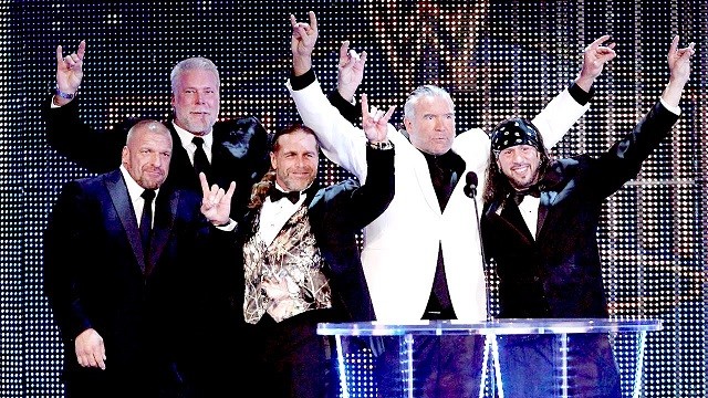 The Kliq reunites during the WWE Hall of Fame induction of Scott Hall. 