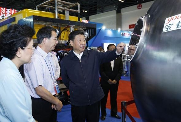 President Xi Jinping visits an exhibition on China's science and technology achievements in June 2016.          