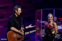 Blake Shelton and Gwen Stefani perform on the Honda Stage at the iHeartRadio Theater on May 9, 2016 in Burbank, California.
