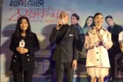 Director Zhang Mo with the cast of 