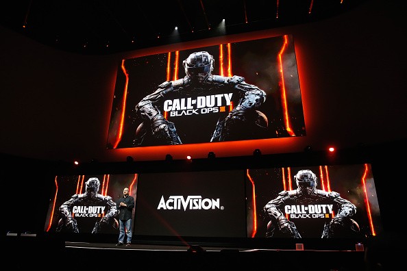 Treyarch's Game Designer Director, David Vonderhaar introduces 'Call of Duty Black Ops 2' during the Sony E3 press conference held on June 15, 2015 in Los Angeles, California.