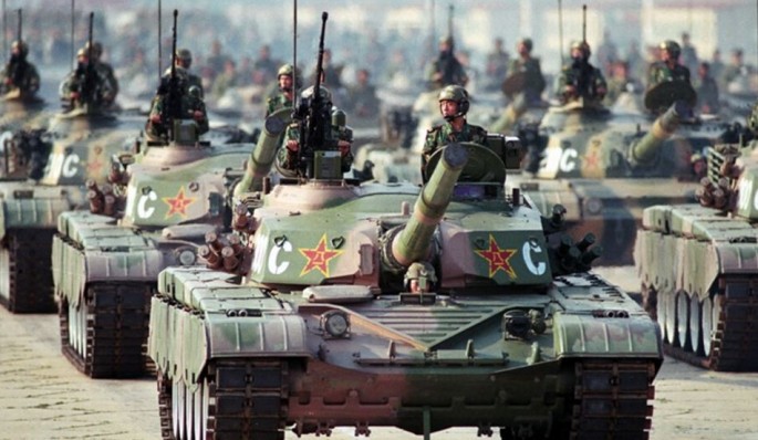 Type 98 main battle tanks of the People's Liberation Army Ground Force.                      