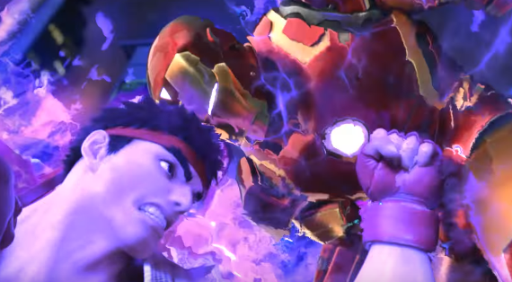 Ryu punches Iron Man in the "Marvel vs. Capcom: Infinite" teaser.