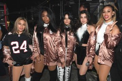 Ally Brooke, Normani Hamilton, Camila Cabello, Lauren Jauregui, and Dinah Jane Hansen of Fifth Harmony pose backstage during Power 96.1's Jingle Ball 2016 at Philips Arena on December 16, 2016 in Atlanta, Georgia. 