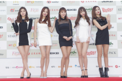 EXID arrive for the 4th Gaon Chart K-POP Awards at the Olympic Park on January 28, 2015 in Seoul, South Korea.