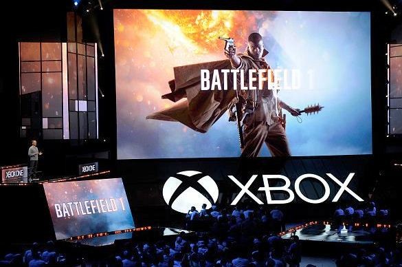Patrick Soderlund, Executive Vice President EA Studios, introduces the video game ‘Battlefield 1' during Microsoft Corp. Xbox at the Galen Center on June 13, 2016 in Los Angeles, California. 