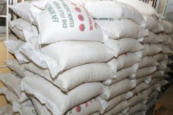 Sacks of plastic rice seized by Nigeria.             