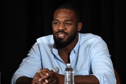 Jon Jones addresses the media at a press conference following him being pulled out of the fight card at UFC 200.