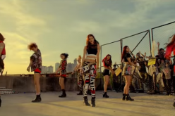 K-Pop girl group TWICE performs in the music video for their song 