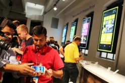  The media attends the launch of the new Nokia Lumia 920 and 820 Windows smartphones on September 5, 2012 in New York City. 