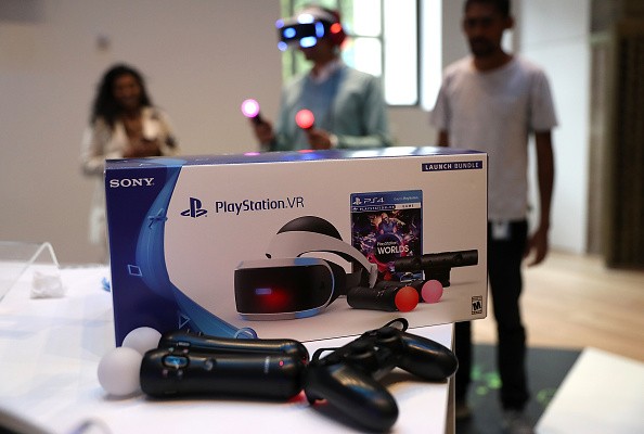 A new PlayStation VR is displayed at Sony Square NYC on October 13, 2016 in New York City.