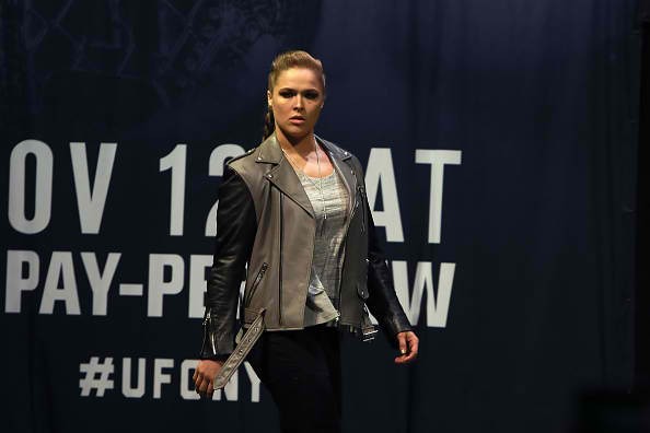 Ronda Rousey made a rare public appearance during the buildup to her fight with Amanda Nunes at the weigh-ins for UFC 207.