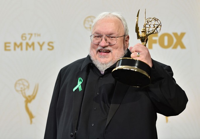 Writer George R. R. Martin poses in the press room at the 67th Annual Primetime Emmy Awards on September 20, 2015 in Los Angeles, California.