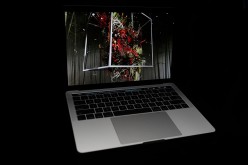The new Apple MacBook Pro laptop computer is seen during a product launch event on October 27, 2016 in Cupertino, California. 