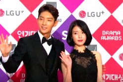 'Moon Lovers: Scarlet Heart Ryeo' stars Lee Joon-Gi and Lee Ji-Eun (IU) arrive at the 2016 SBS Drama Awards together.