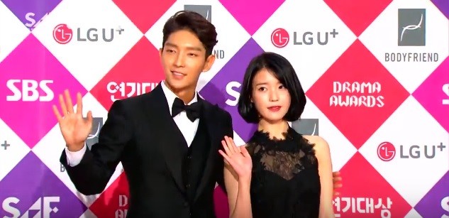 'Moon Lovers: Scarlet Heart Ryeo' stars Lee Joon-Gi and Lee Ji-Eun (IU) arrive at the 2016 SBS Drama Awards together.