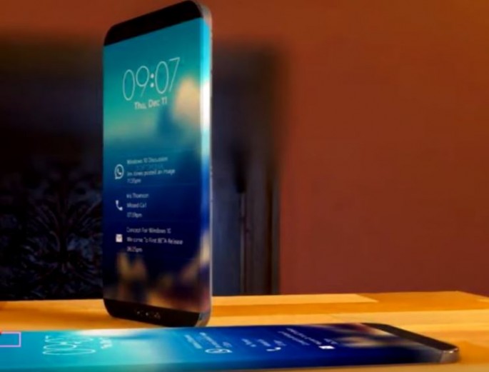 Two smartphones placed on top a table, which depict the speculated look of the upcoming Nokia Edge Android smartphone. 