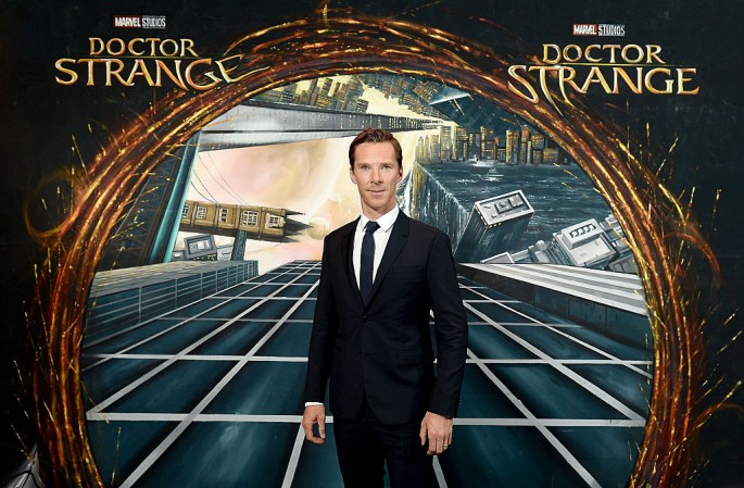 Benedict Cumberbatch in front of the Doctor Strange inspired 3D Art at a fan screening, to celebrate the release of Marvel Studio's Doctor Strange at the Odeon Leicester Square, on Oct. 24, 2016.