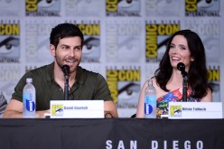 Actors David Giuntoli (L) and Bitsie Tulloch attend the 'Grimm' panel during Comic-Con International 2016at San Diego Convention Center on July 23, 2016