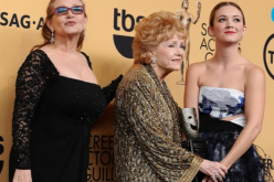 Actress Billie Lourd together with her mom Carrie and her 