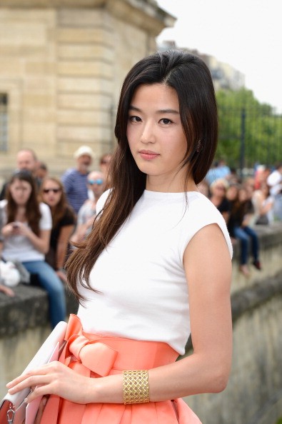 Jun Ji Hyun attends the Christian Dior show as part of Paris Fashion Week Haute-Couture Fall/Winter 2013-2014 at on July 1, 2013 in Paris, France.   