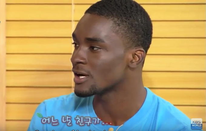 Sam Okyere in an episode of the variety show, "Happy Together."
