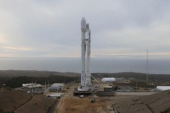Falcon 9 on launchpad.              