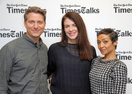 Jeff Nichols, Cara Buckley and Ruth Negga attend TimesTalks to discuss the film 'Loving' at the TimesCenter on November 1, 2016 in New York City.