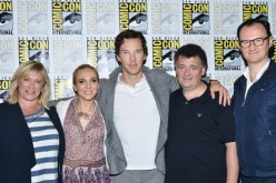Sue Vertue, Amanda Abbington, Benedict Cumberbatch, Steven Moffat and Mark Gatiss attend the 'Sherlock' press line at Comic-Con International 2016 - Day 4 on July 24, 2016 in San Diego, California. 