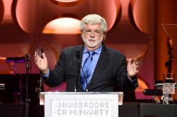 Honoree George Lucas speaks onstage at the Ambassadors for Humanity Gala Benefiting USC Shoah Foundation at The Ray Dolby Ballroom at Hollywood & Highland Center on December 8, 2016 in Hollywood, California.