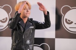 Singer G-Dragon of Bigbang attends HIPANDA promotional event at expo garden on August 31, 2015 in Shanghai, China.