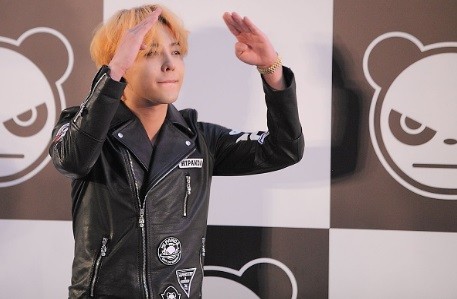 Singer G-Dragon of Bigbang attends HIPANDA promotional event at expo garden on August 31, 2015 in Shanghai, China.