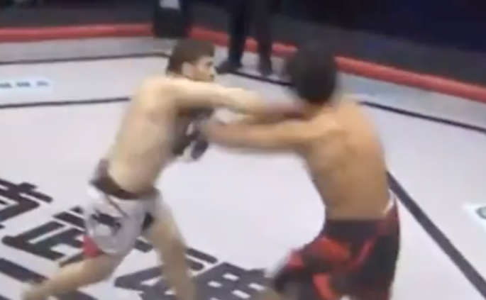Ibragim Khalilov's devastating punch to his opponent's chin was the only strike landed in the three-second fight.