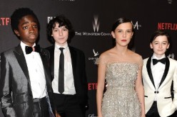 Caleb McLaughlin, Finn Wolfhard, Millie Bobby Brown and Noah Schnapp attend the 2017 Weinstein Company and Netflix Golden Globes after party on January 8, 2017 in Los Angeles, California.