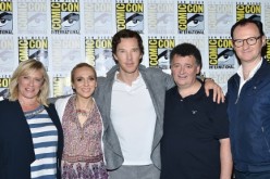Sue Vertue, Amanda Abbington, Benedict Cumberbatch, Steven Moffat and Mark Gatiss attend the 'Sherlock' press line at Comic-Con International 2016 - Day 4 on July 24, 2016 in San Diego, California.