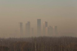 Beijing is enveloped in smog.