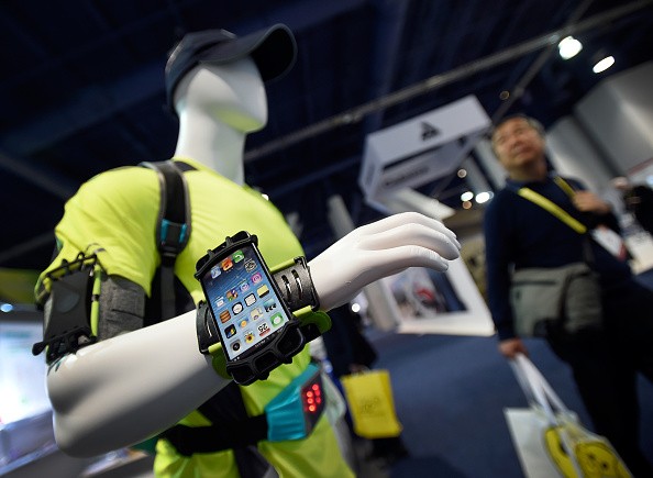 VDP's sports wristband is displayed at CES 2017 at the Las Vegas Convention Center on January 6, 2017 in Las Vegas, Nevada.