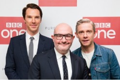 Benedict Cumberbatch, Boyd Hilton and Martin Freeman attend a screening of the Sherlock 2016 Christmas Special at Ham Yard Hotel on December 19, 2016 in London, England.