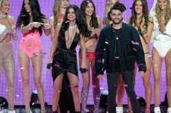 Selena Gomez and The Weeknd walk the runway during the 2015 Victoria's Secret Fashion Show at Lexington Avenue Armory on November 10, 2015 in New York City. 