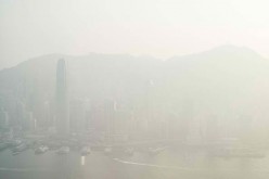 Hong Kong shrouded in haze coming from mainland China.
