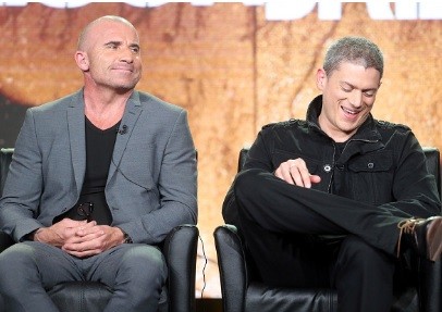  Actors Dominic Purcell (L) and Wentworth Miller of the television show 'Prisonbreak' speak onstage during the FOX portion of the 2017 Winter Television Critics Association Press Tour at Langham Hotel on January 11, 2017 in Pasadena, California.